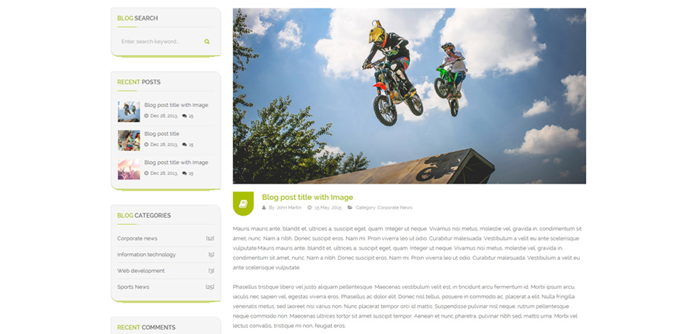 Blog post page