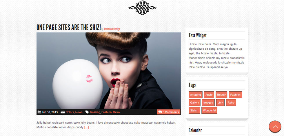 Blog post page