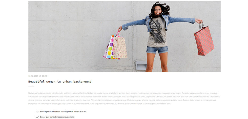 Blog post page