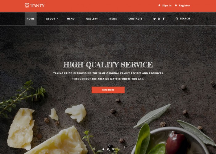 Tasty – Premium Responsive Cafe and Restaurant HTML5 Template