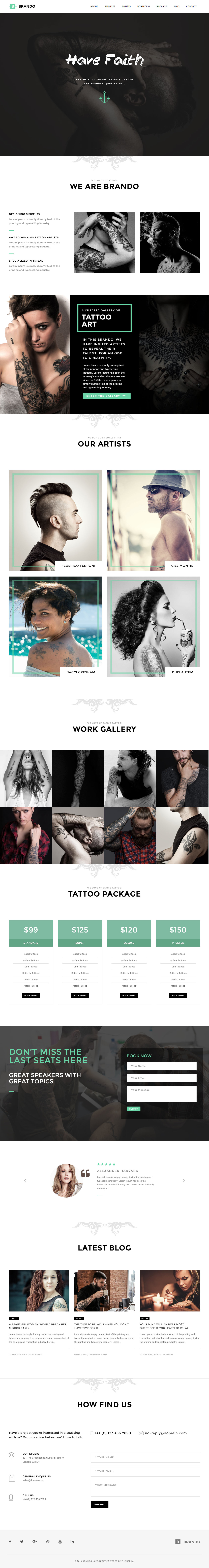 Brando WordPress Tatoo Themes