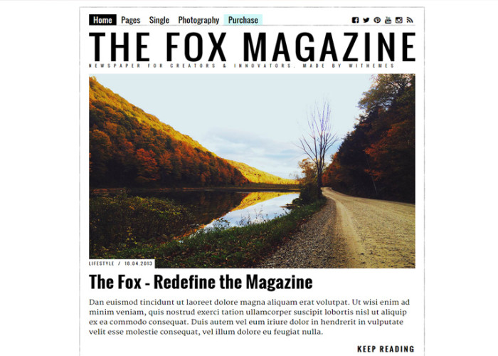 The Fox – Premium Responsive Contemporary Magazine WordPress Theme