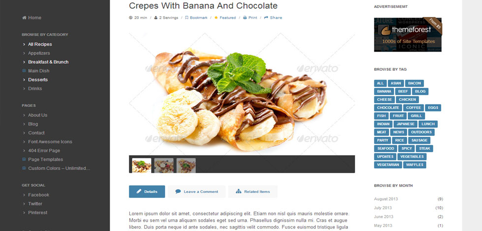 Recipe page
