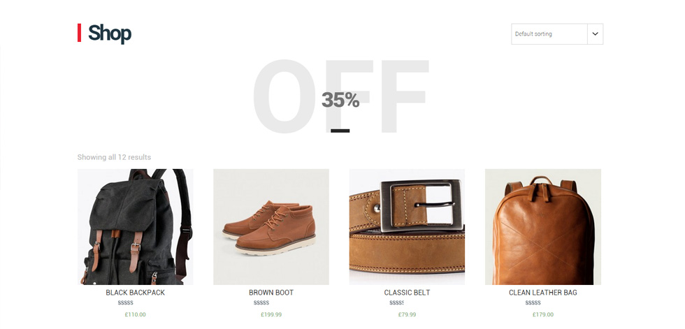 Shop page