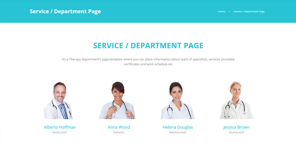 Service / Department page