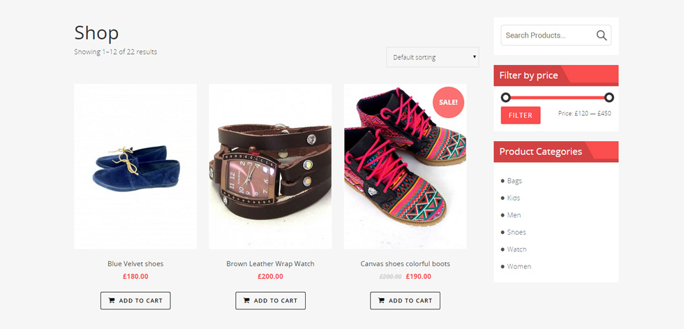 Shop page