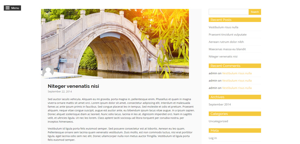 Blog post page