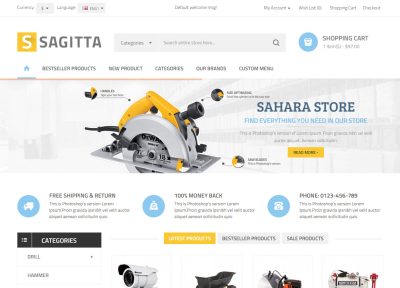 Best Responsive OpenCart Tools and Equipment Themes in 2015
