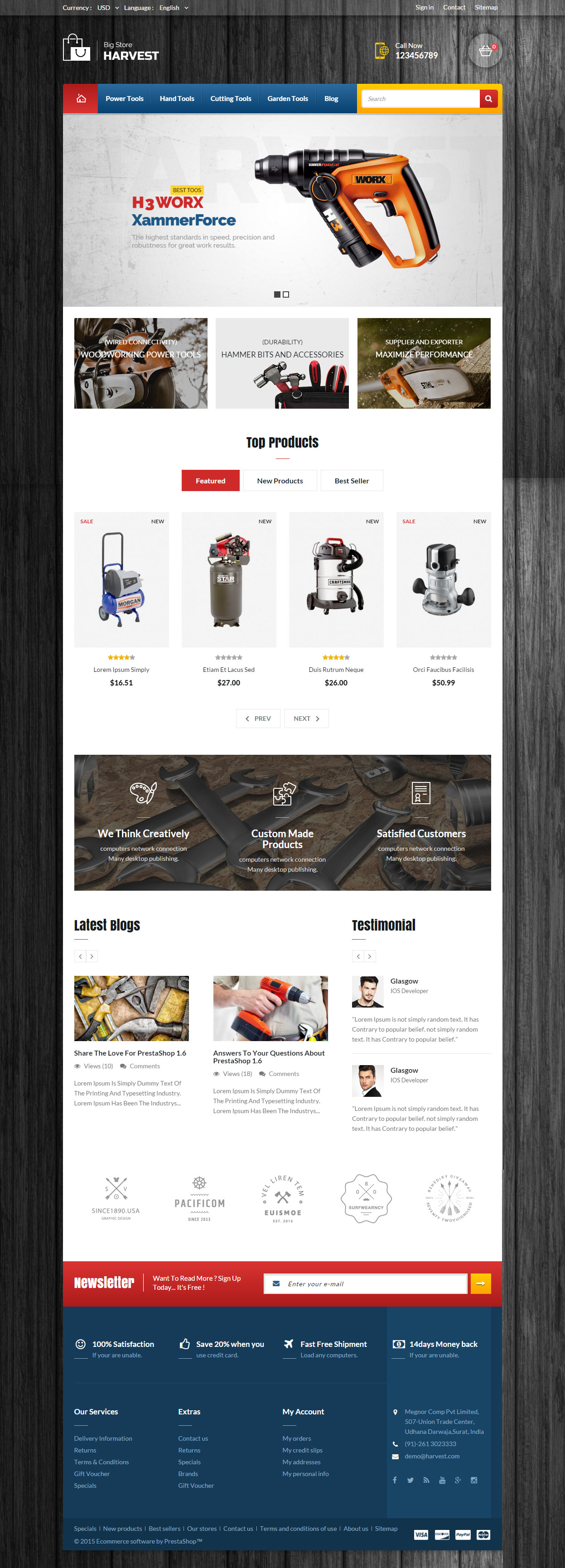 Harvest Prestashop Tools Templates