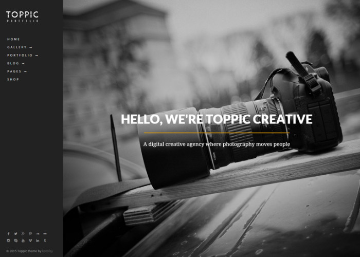 TopPic – Premium Responsive Photography Portfolio WordPress Theme