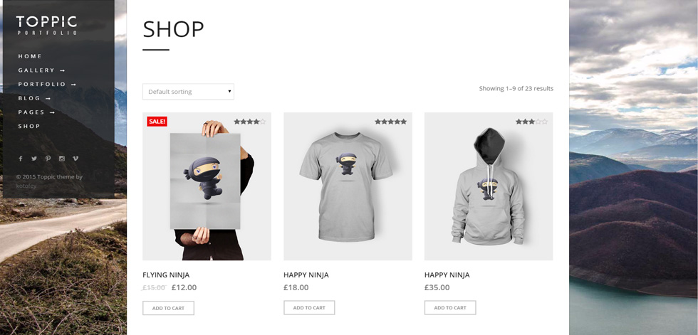 Shop page