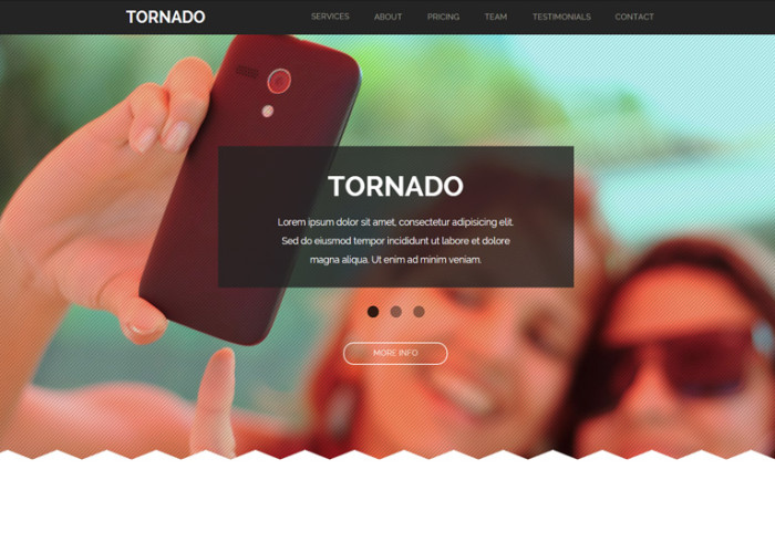Tornado – Premium One Page Parallax Muse Template