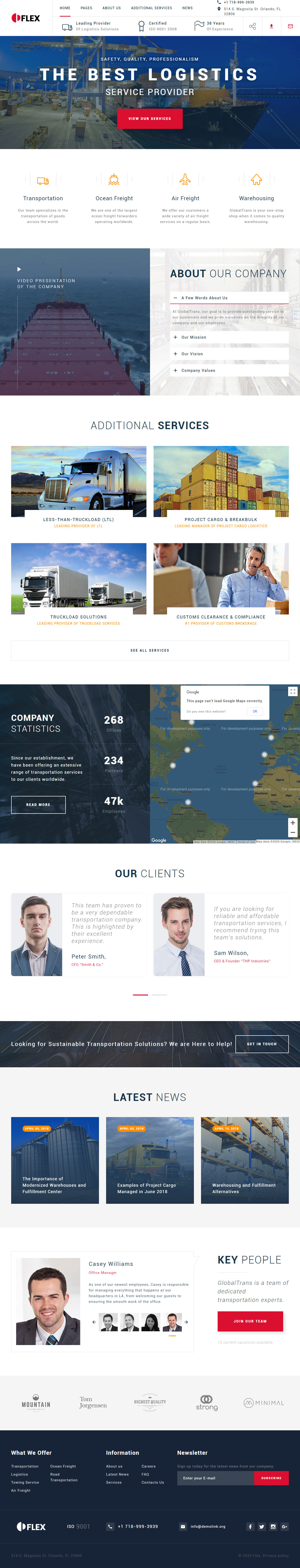 Flex Transportation Website Templates