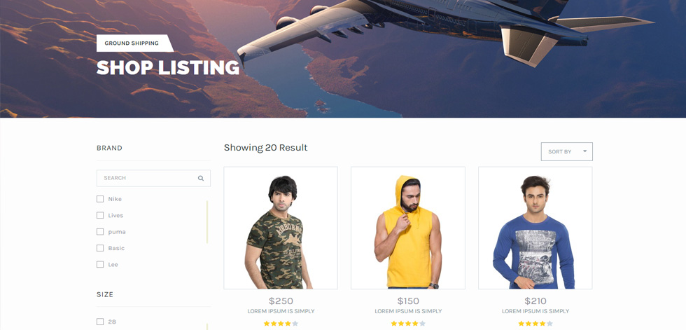 Shop page