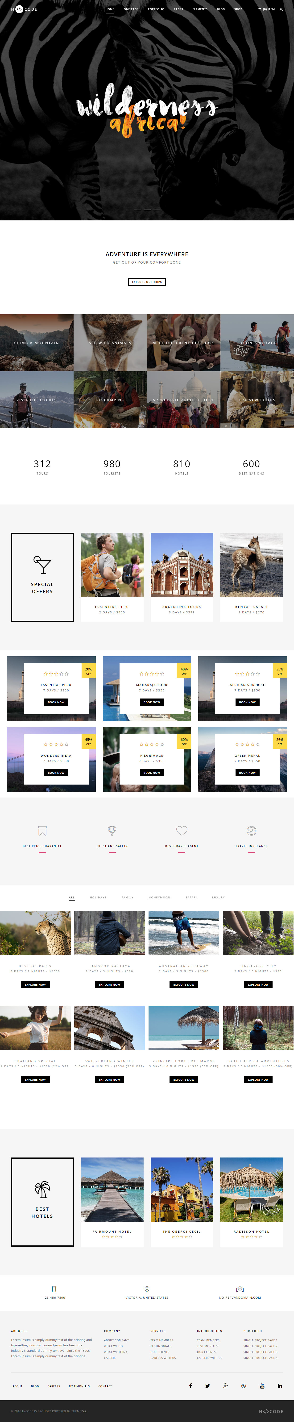 H-Code WordPress Travel Theme