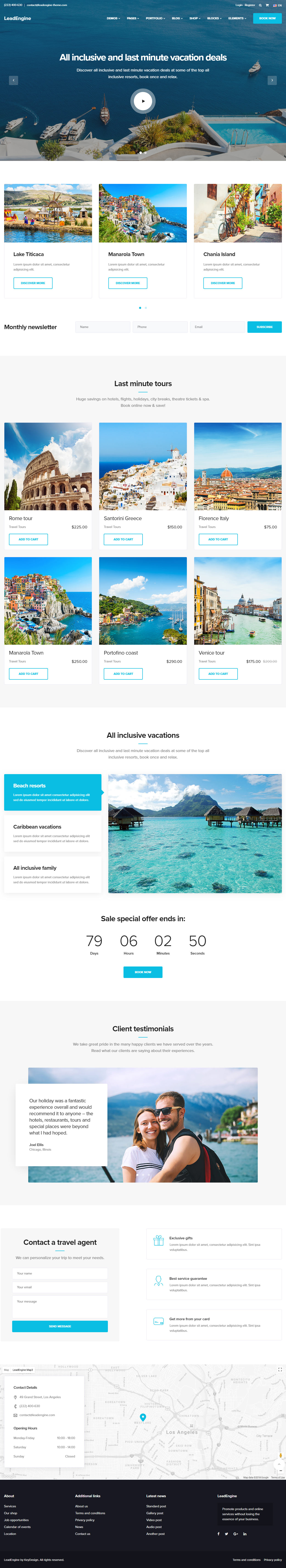 LeadEngine WordPress Travel Theme