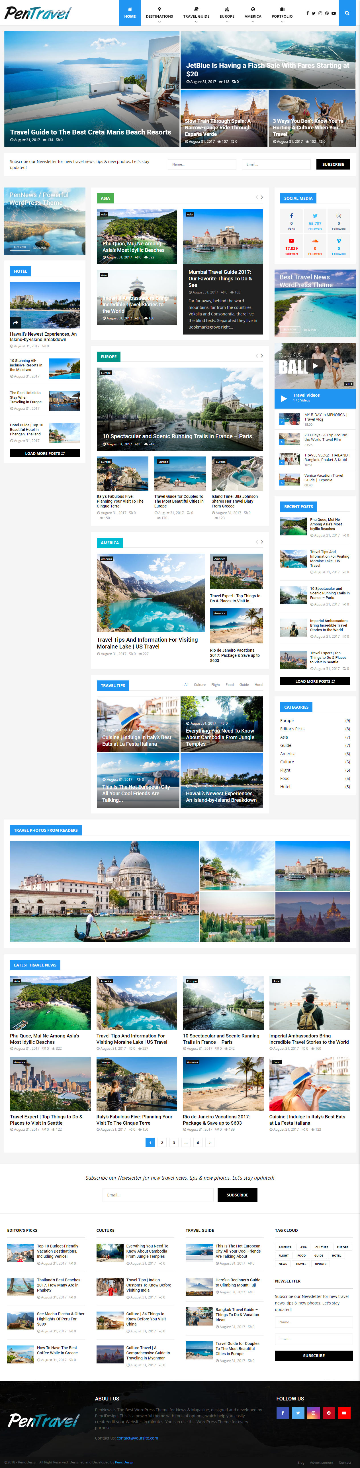PenNews WordPress Travel Magazine Theme