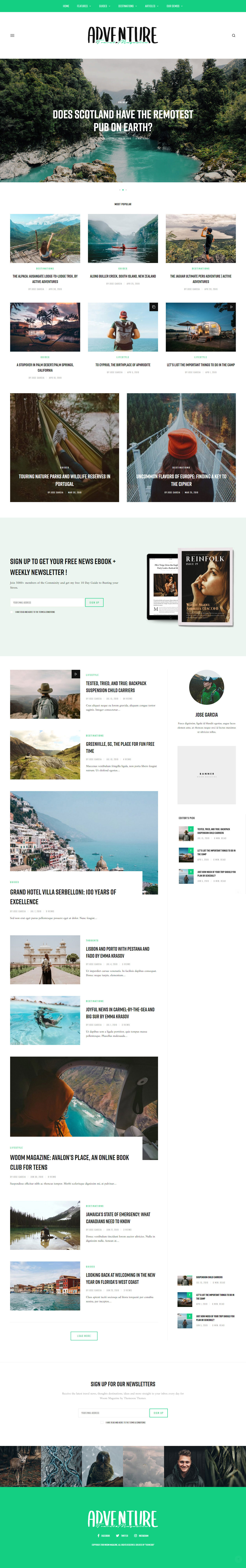 Woom WordPress Travel Magazine Theme