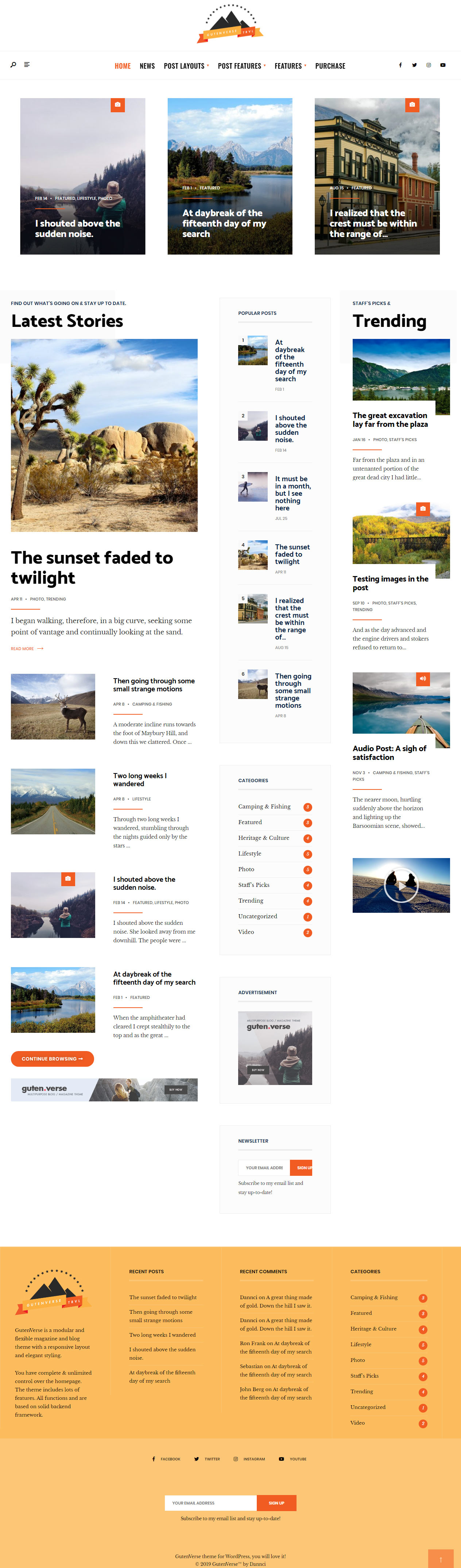GutenVerse WordPress Travel Magazine Theme