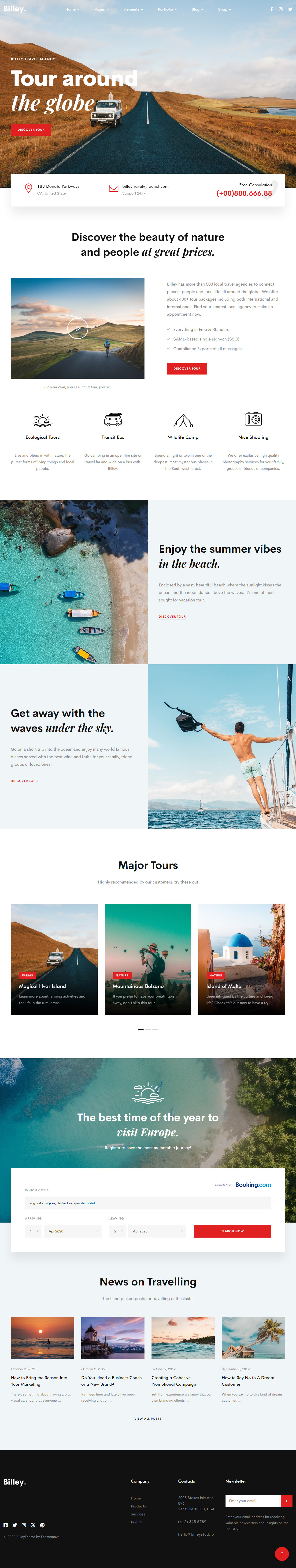 Billey WordPress Travel Theme