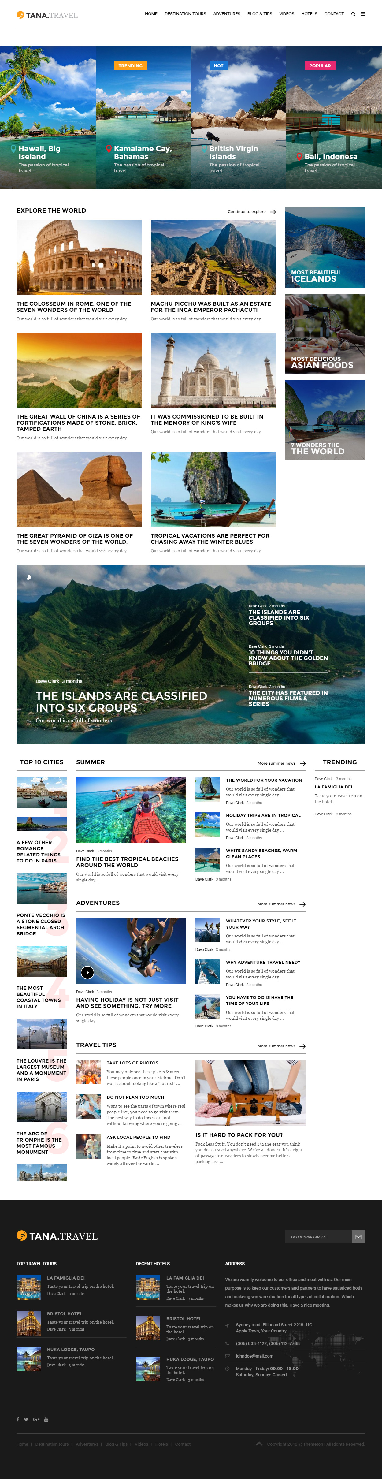 Magazine Tana WordPress Travel Magazine Theme