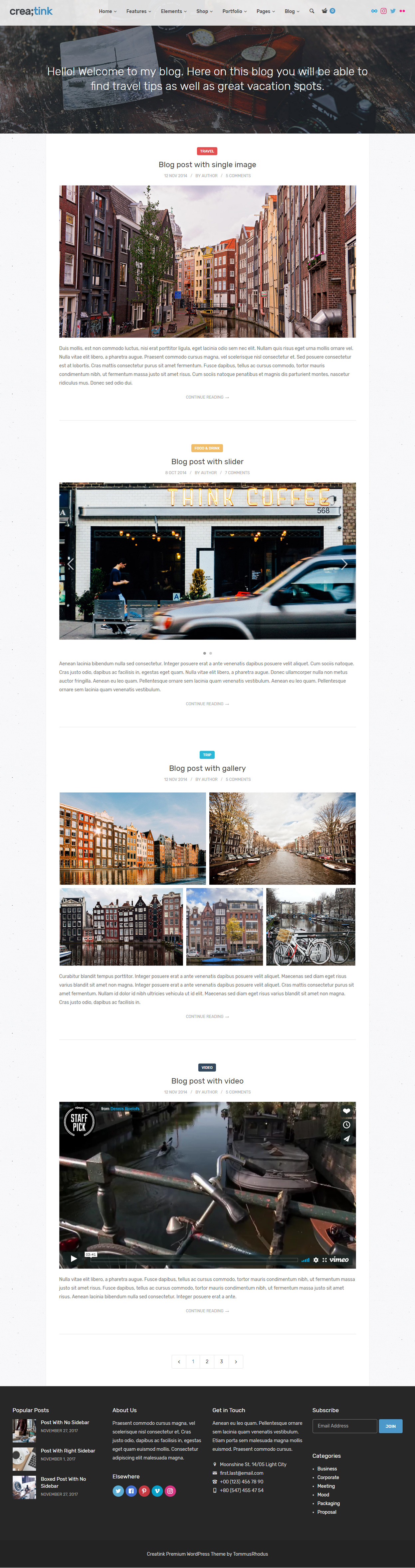 Creatink WordPress Travel Magazine Theme