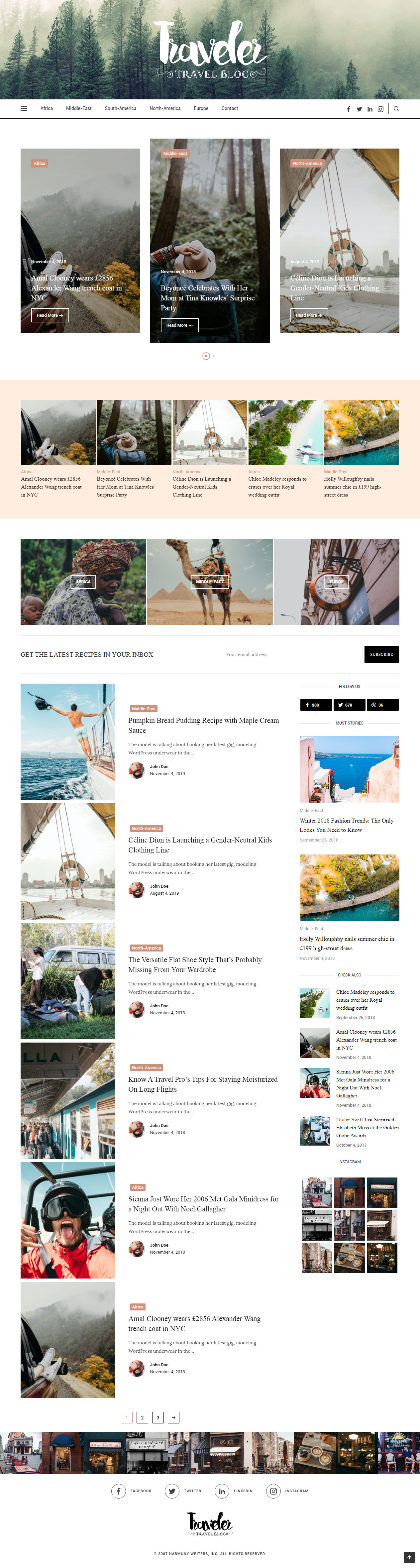 Harmuny WordPress Travel Blog Theme