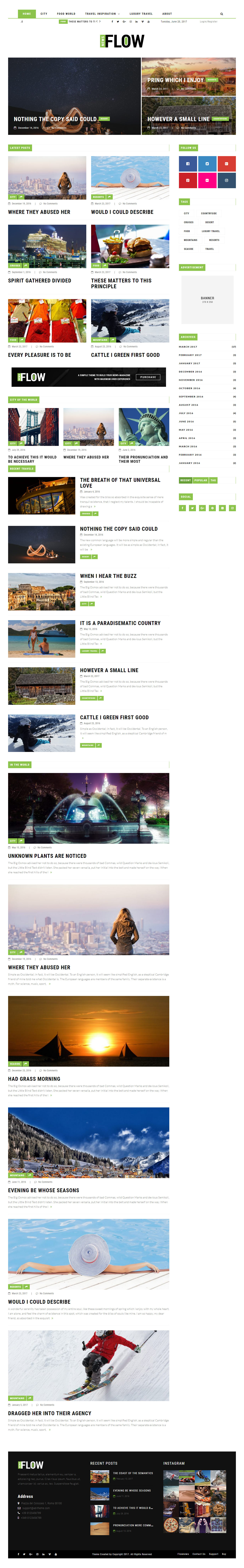 Flow News WordPress Travel Magazine Theme