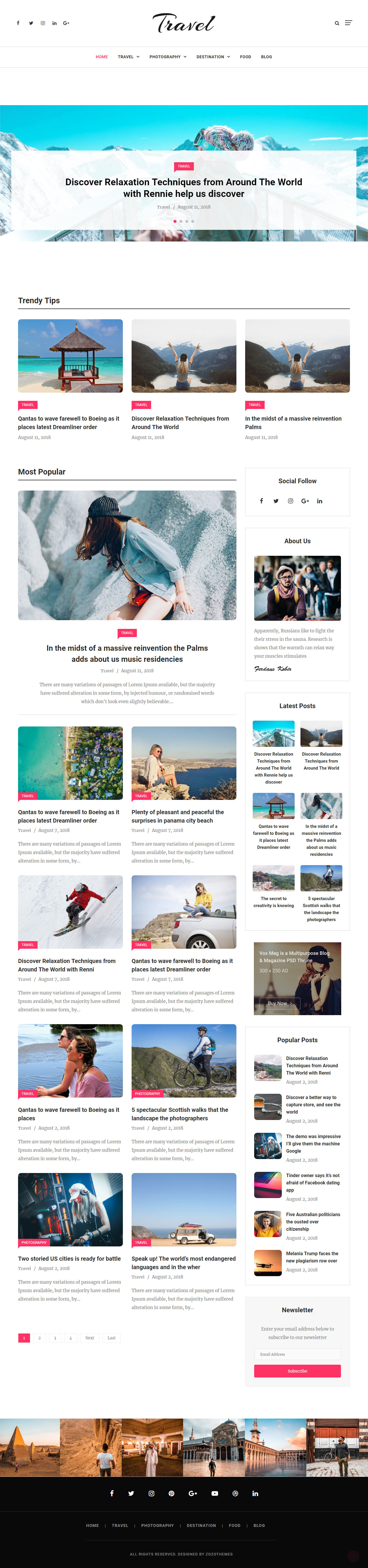 Independent WordPress Travel Magazine Theme