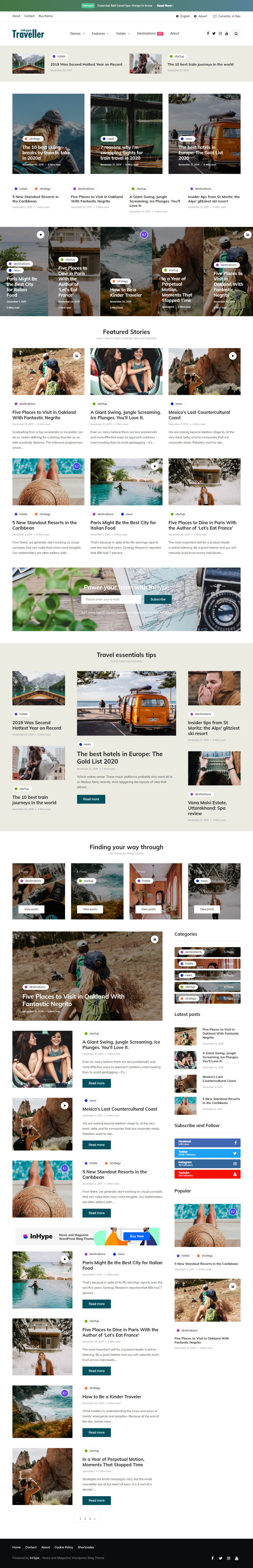 InHype WordPress Travel Blog Theme