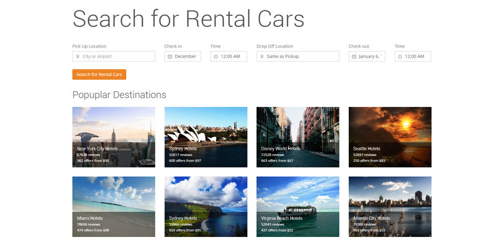 Search results page