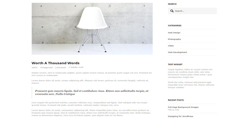 Blog post page