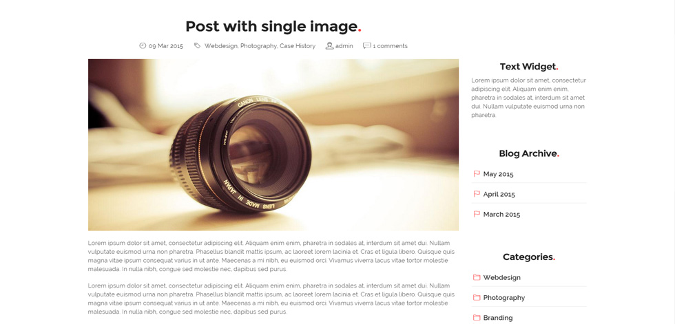 Blog post page