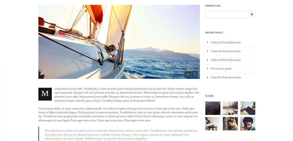 Blog post page