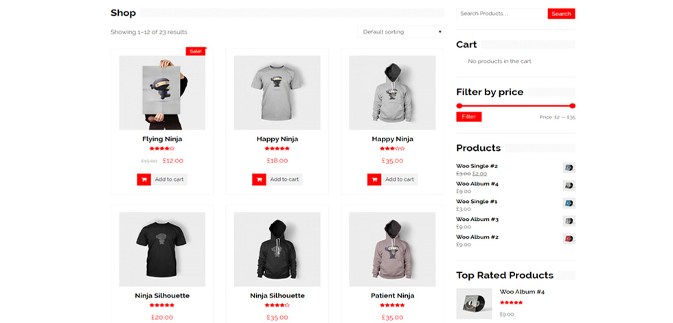 Shop page
