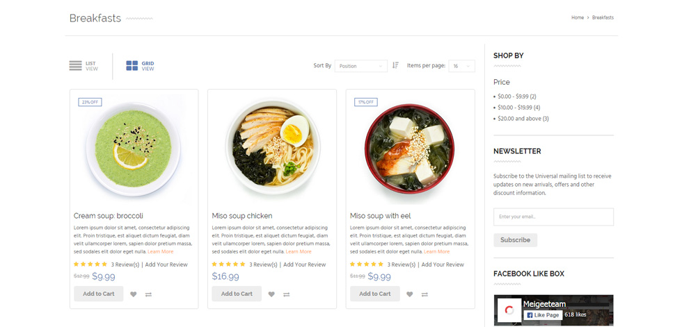 Category page