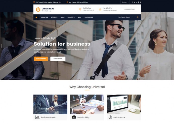 Universal – Premium Responsive Business Consulting WordPress Theme