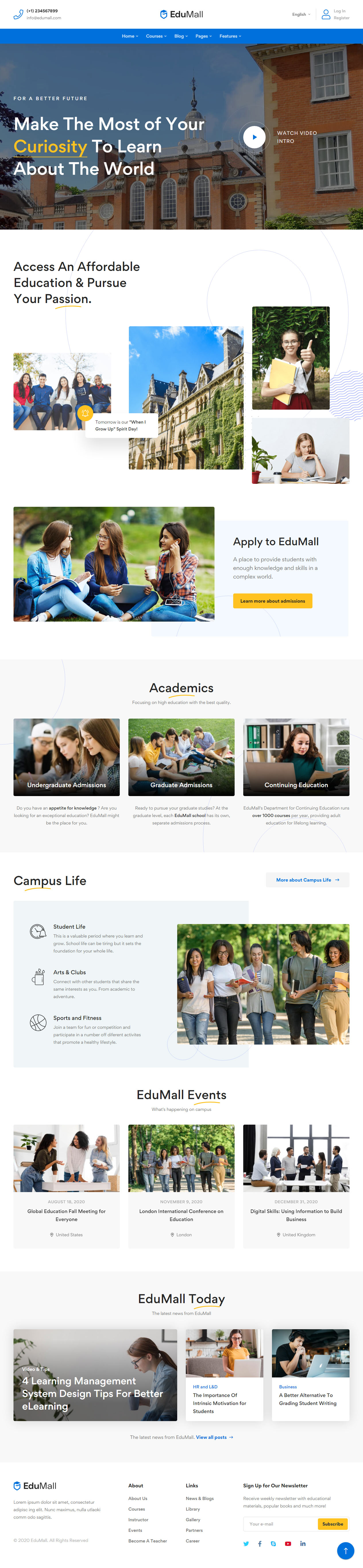 EduMall WordPress University Theme