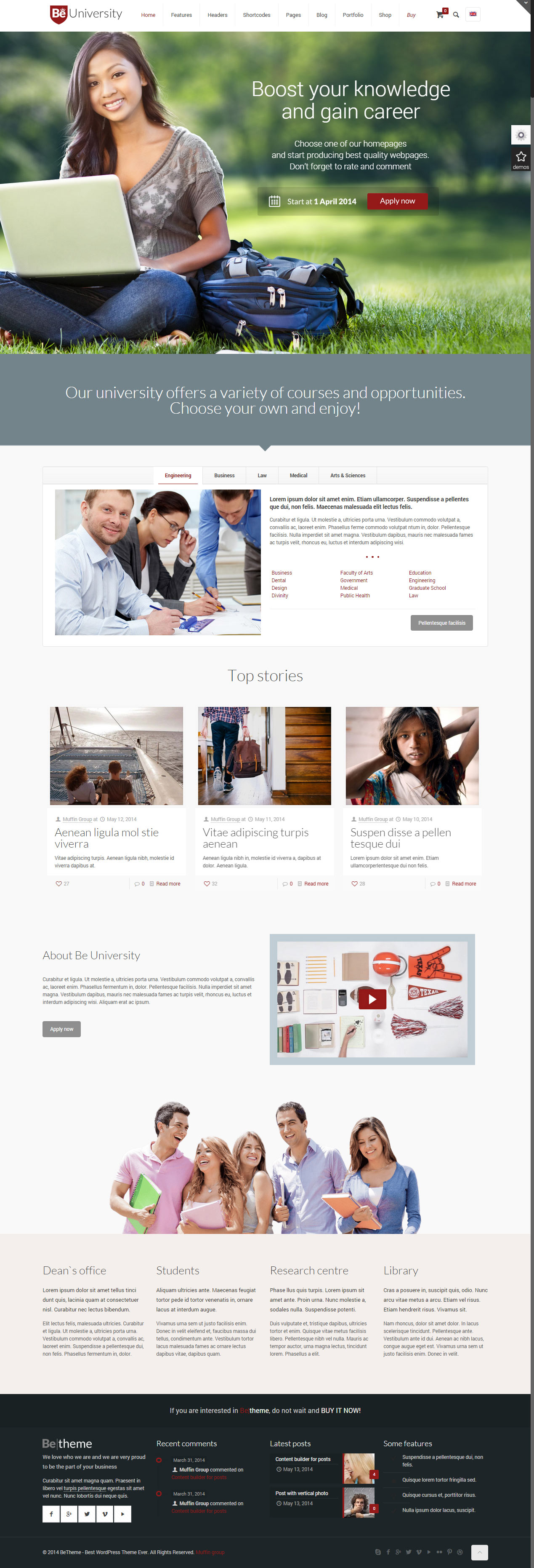 BeTheme WordPress Educational Themes for Schools