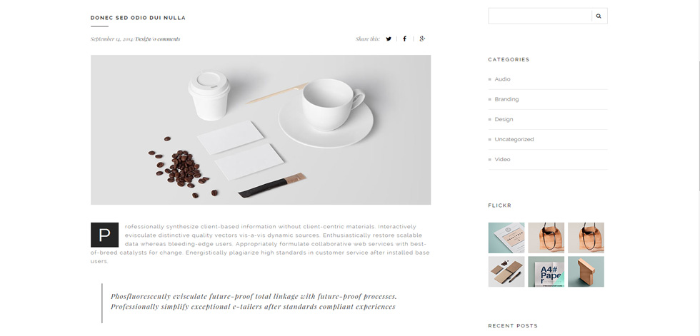Blog post page