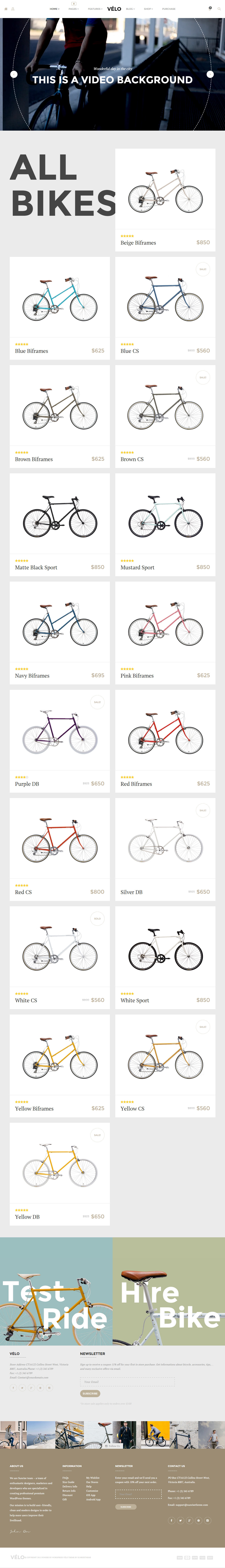 Velo WordPress Bicycle Theme