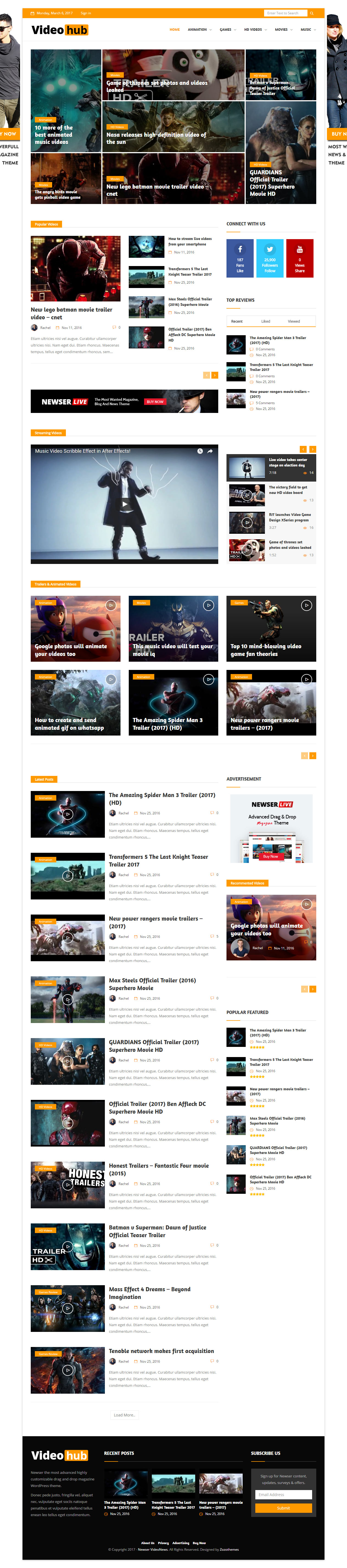 Newser Video Magazine WordPress Themes