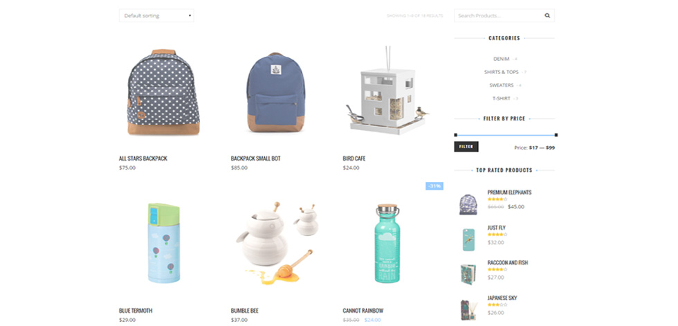 Shop page