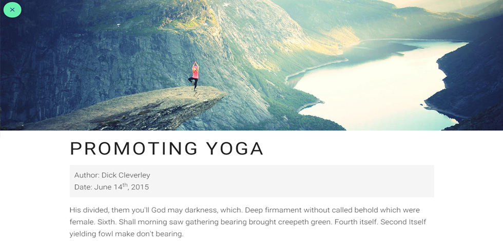 Blog post page