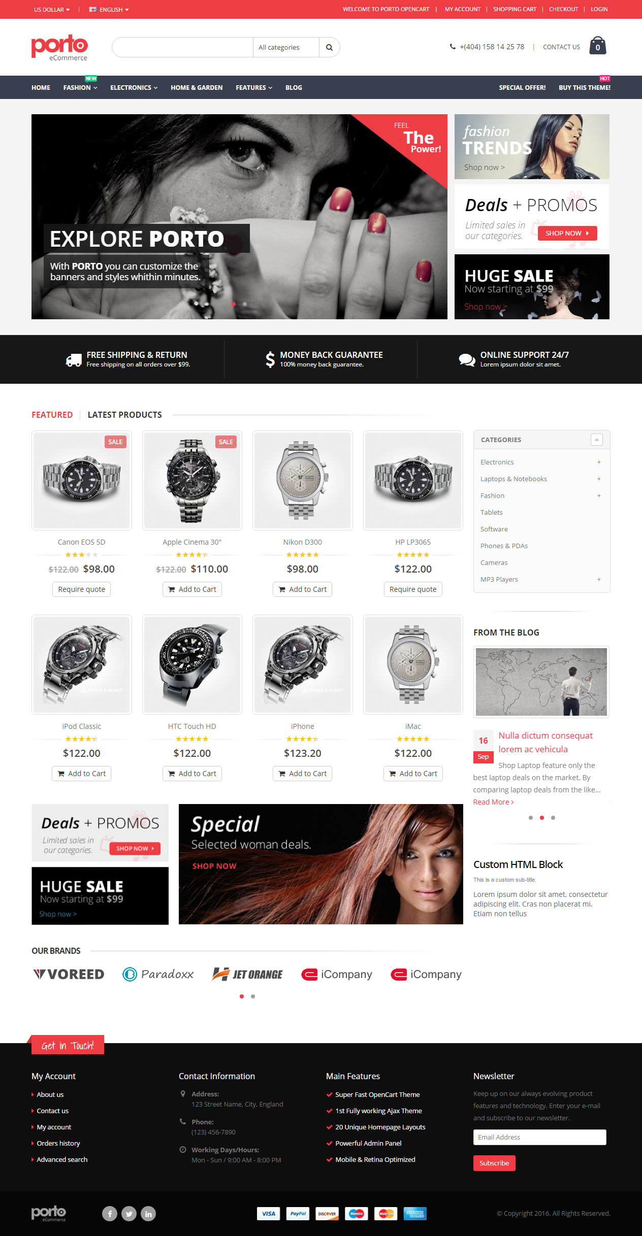 Porto Opencart Watch Theme
