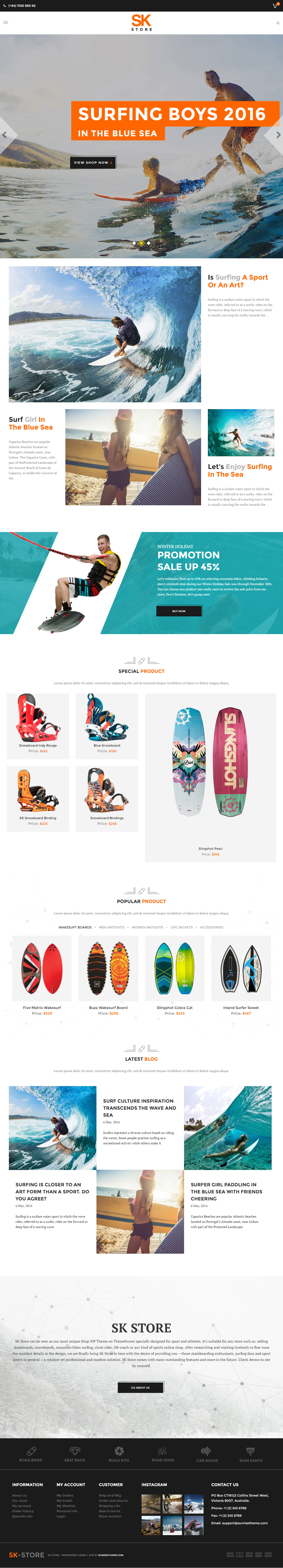 SK Store WordPress Watersport Theme