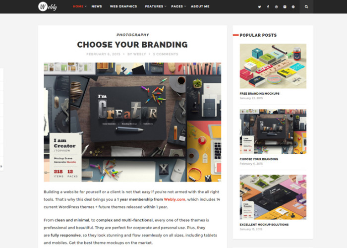 Webly – Premium  Responsive WordPress Blog Theme