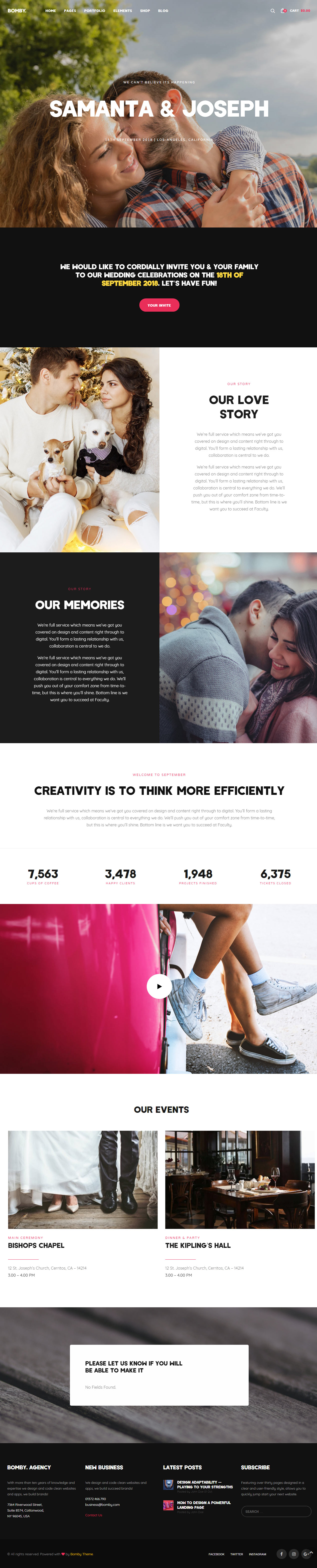 Bomby WordPress Wedding Theme