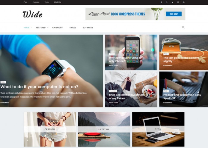 Wide – Premium Responsive Magazine and Blog WordPress Theme