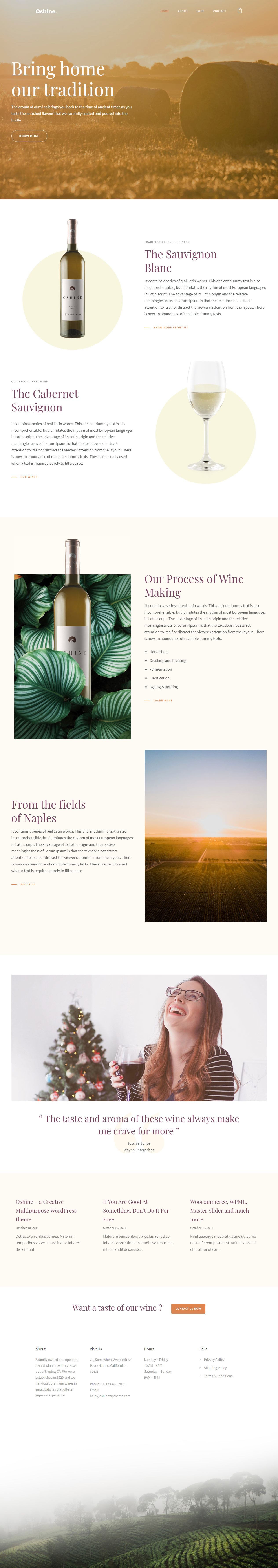 Oshine WordPress Wine Theme
